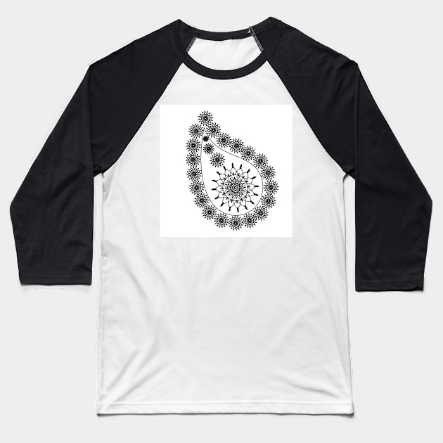 Graphic, geometric decorative, mandalas or henna design in vector. Baseball T-Shirt by ikshvaku